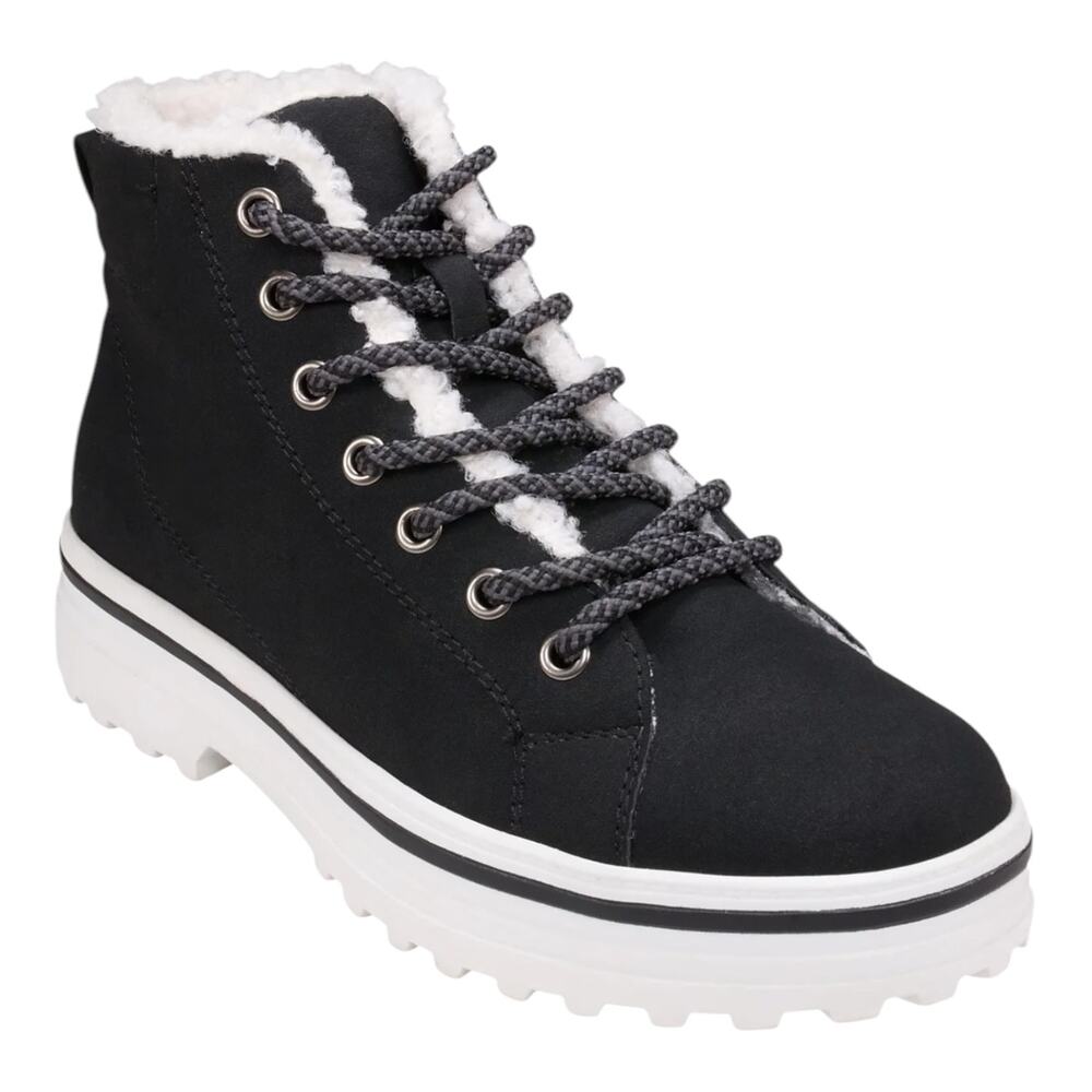 GC Shoes Women's Justine Lace Up Sneaker Booties Black Size 8